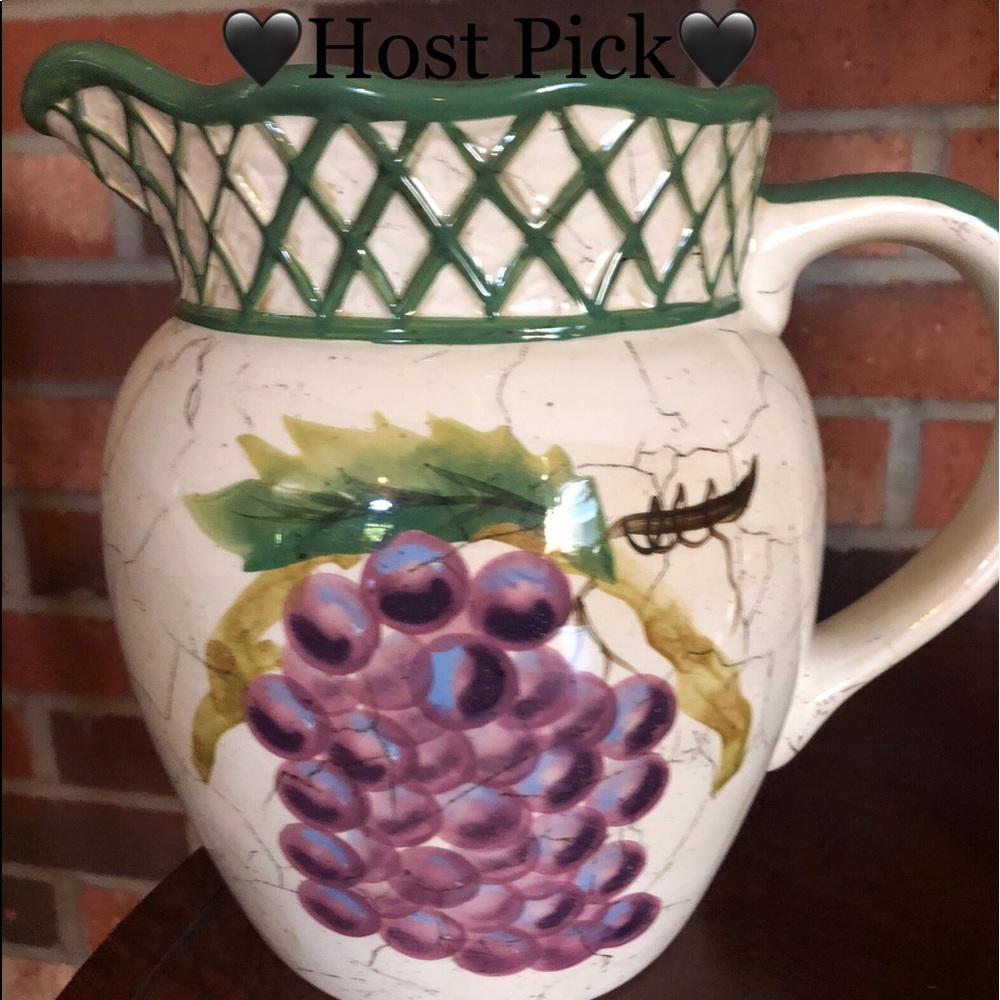 Ceramic Pitcher with Grapes